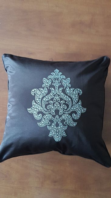 Polštář 45x45 dekorační 21/DAMASEK/HNEDA 45x45